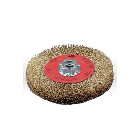 Jaz Wire Wheel Bench Brush, 4-1/2" Crimped Wire Wheel Brush, Wire .012" 78000